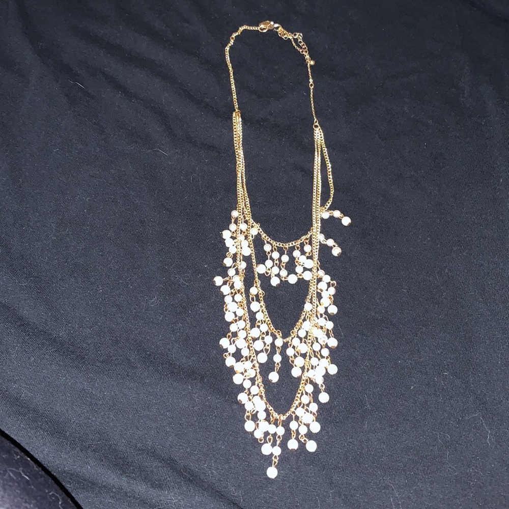 Faux Pearl Tiered Necklace